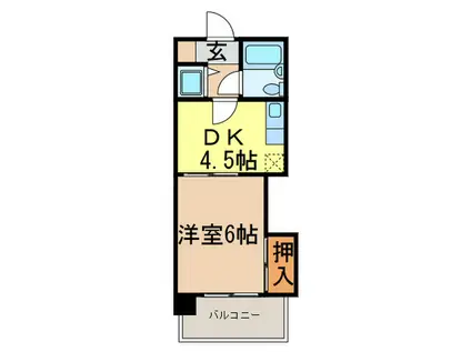 エルドベール(1DK/4階)の間取り写真