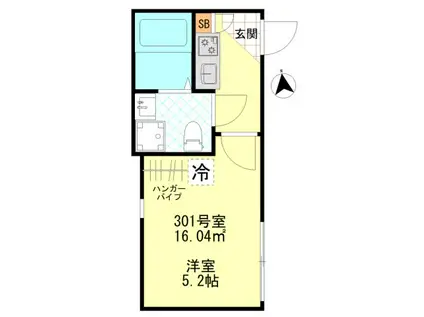 コンフォート東四ツ木(1K/3階)の間取り写真