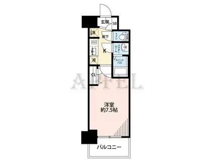 プレサンス堺筋本町センティス(1K/3階)の間取り写真