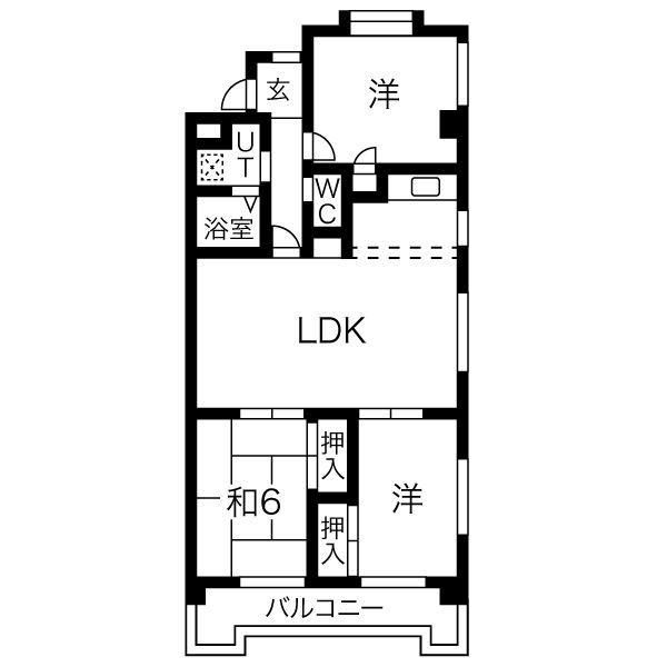 アビタマルフクII(3LDK/2階)の間取り写真