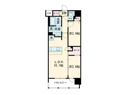 アーバネックス大阪天満宮II(2LDK/10階)の間取り写真