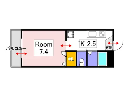 OKANOII(1K/3階)の間取り写真