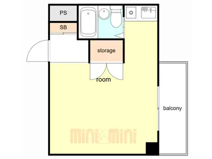 ミュゼ大蔵谷(ワンルーム/3階)の間取り写真