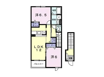 ネオ・ユニゾンI(2LDK/2階)の間取り写真