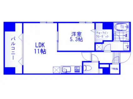 ピニエール浦和岸町(1LDK/4階)の間取り写真