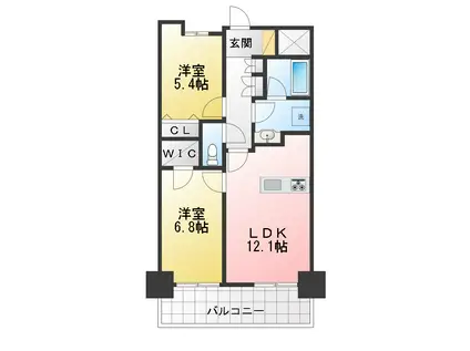 イストワール(2LDK/6階)の間取り写真