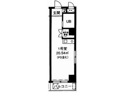 レガシー千駄木(ワンルーム/3階)の間取り写真