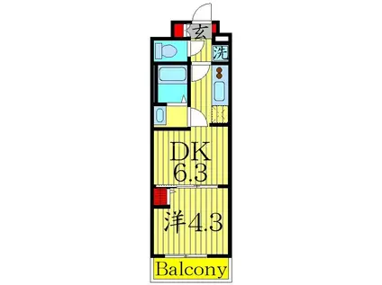 ラフィスタ墨田5丁目II(1DK/6階)の間取り写真