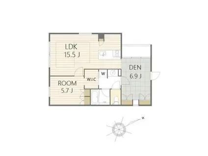 エスセナーリオ市ヶ谷(2LDK/4階)の間取り写真