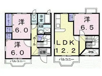ルミネッセンスB(3LDK/1階)の間取り写真