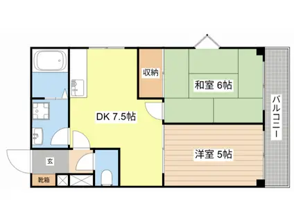 プラザ堅田(2LDK/2階)の間取り写真