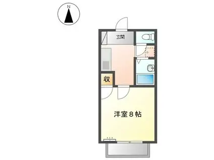 ローレルY&K(1K/2階)の間取り写真