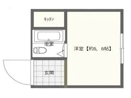 ルミエール神戸高雄台(ワンルーム/2階)の間取り写真