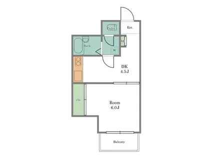 シャンテ三宿(1DK/9階)の間取り写真