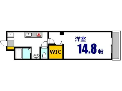 スカイコート牛田東(1K/3階)の間取り写真