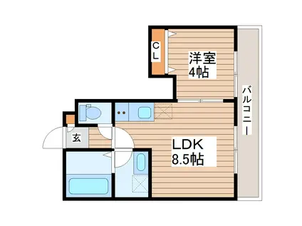 ドルチェヴィータ(1LDK/1階)の間取り写真