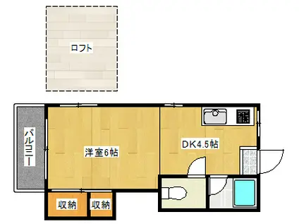 シティベール小倉(1K/1階)の間取り写真