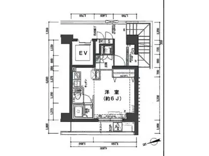 アデッソ新宿若松町(1K/7階)の間取り写真