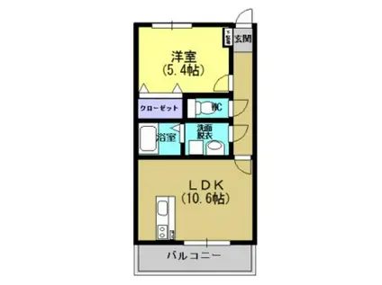 URBAN-U(1LDK/1階)の間取り写真