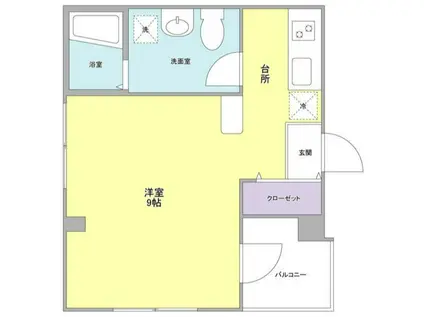 シャイン キューブ(ワンルーム/3階)の間取り写真