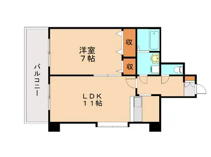 堺町センタービル(1LDK/6階)の間取り写真