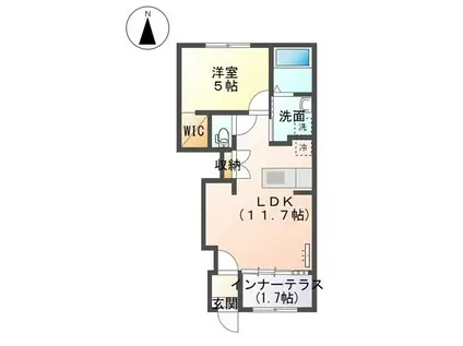 バースプレイス朽網(1LDK/1階)の間取り写真