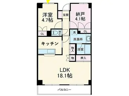 メゾンアイ(1SLDK/4階)の間取り写真