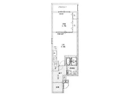 CASA D` ORO清水丘(1LDK/1階)の間取り写真