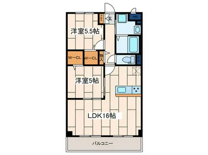 大和市西鶴間3丁目マン(2LDK/4階)の間取り写真