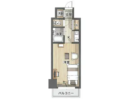 ファーニッシュド・ステイ長野善光寺(1K/4階)の間取り写真