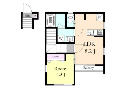 イルヴィアーレ成増ヒルズA棟(1LDK/2階)の間取り写真