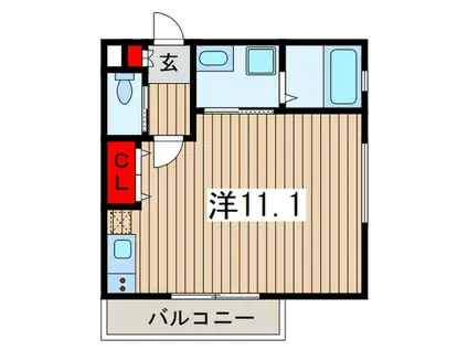 アフェット稲毛III(ワンルーム/3階)の間取り写真