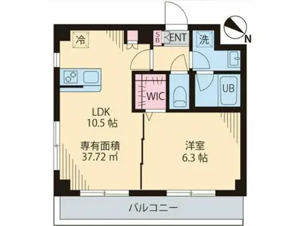 ベルプレジール(1LDK/5階)の間取り写真