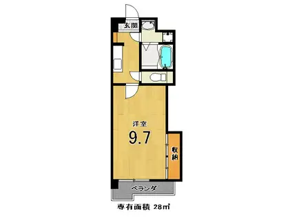 メゾン・フェアリー(1K/6階)の間取り写真