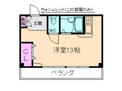 辻ビル(ワンルーム/4階)の間取り写真
