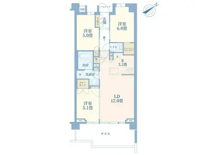 インプレスト青葉台(3LDK/1階)の間取り写真