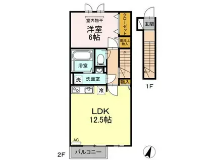 J-COURT(1LDK/2階)の間取り写真