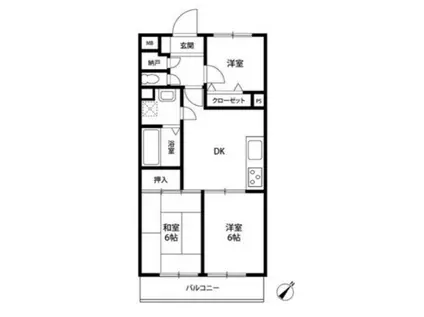 サンヒルズ東戸塚B(3DK/1階)の間取り写真