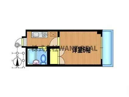 ヴィレッジハウス北烏山(1K/4階)の間取り写真