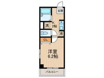 ハイツ芳(ワンルーム/3階)の間取り写真