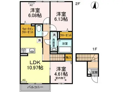トロワーズ湘南(3LDK/2階)の間取り写真
