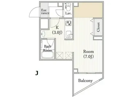 CITY PRIME 桜(1K/1階)の間取り写真