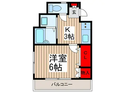 ひなや館(1K/3階)の間取り写真