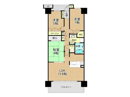 ルネコンフォートレジデンス(3LDK/7階)の間取り写真