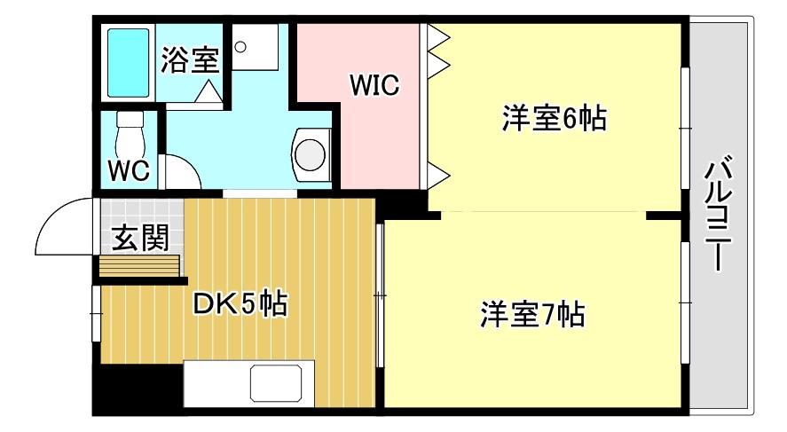 山城ビル(2DK/4階)の間取り写真