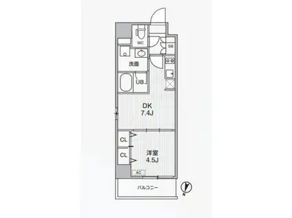 アリビス東十条(1DK/3階)の間取り写真