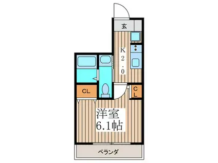 BESTSTAGE北区盆栽町I(1K/1階)の間取り写真