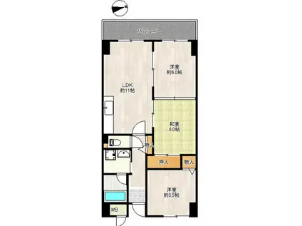 エスポワール仙寿(3LDK/2階)の間取り写真