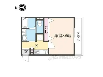 COCO MAISON(1K/1階)の間取り写真