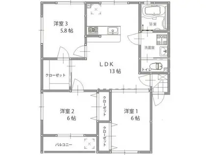 T-SELECT(3LDK/1階)の間取り写真